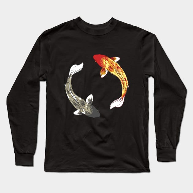 Koi Fish Yin Yang Long Sleeve T-Shirt by astralprints